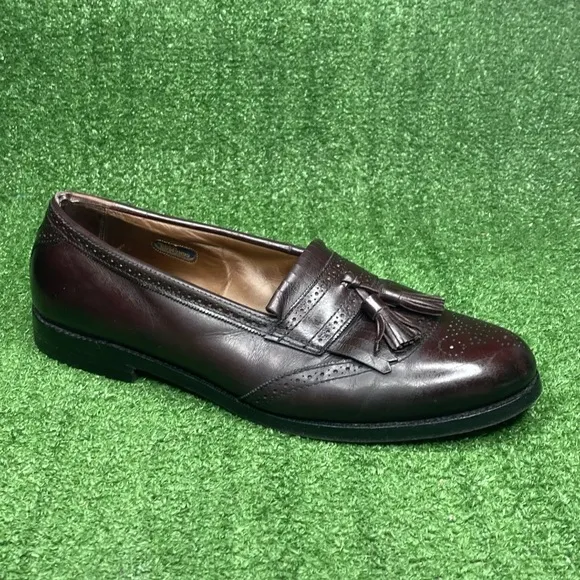 ALLEN EDMONDS Leather Bridgeton Loafer Tassel Kiltie Slip-on Burgundy 11 Shoes