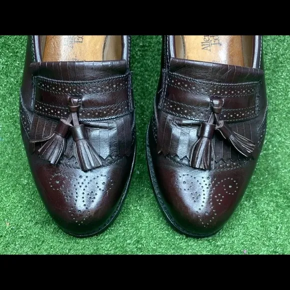 ALLEN EDMONDS Leather Bridgeton Loafer Tassel Kiltie Slip-on Burgundy 11 Shoes