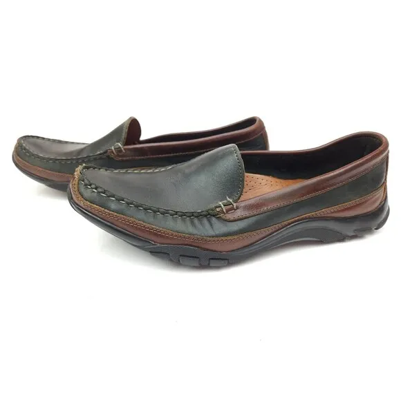 Allen Edmonds Men’s Boulder Black Brown Leather Slip On Loafers Shoes Size 11 B