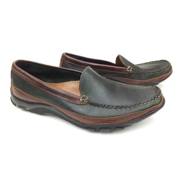 Allen Edmonds Men’s Boulder Black Brown Leather Slip On Loafers Shoes Size 11 B