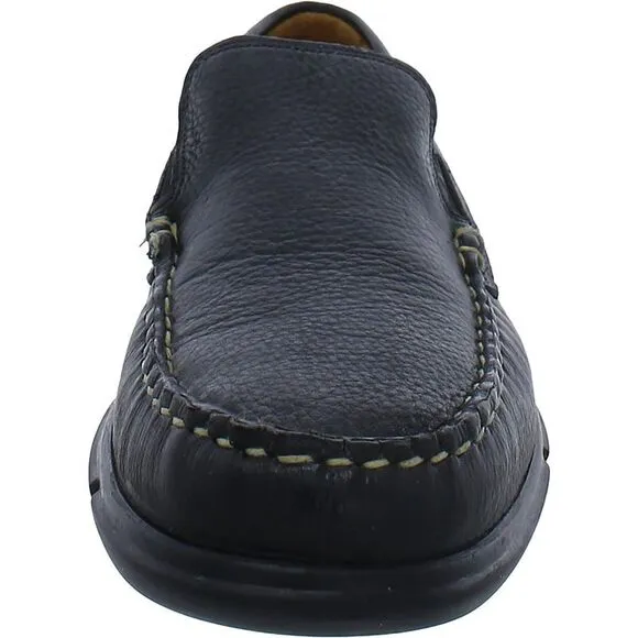 Allen Edmonds Mens Miles Venetn Black Faux Leather Slip-On Loafers Shoes New