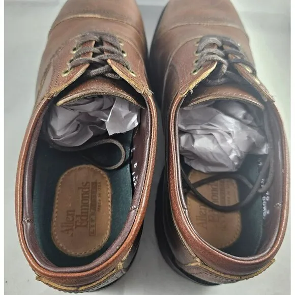 Allen Edmonds Men's Vibram Brown Leather Comfort Lace-Up Shoes Size 6E