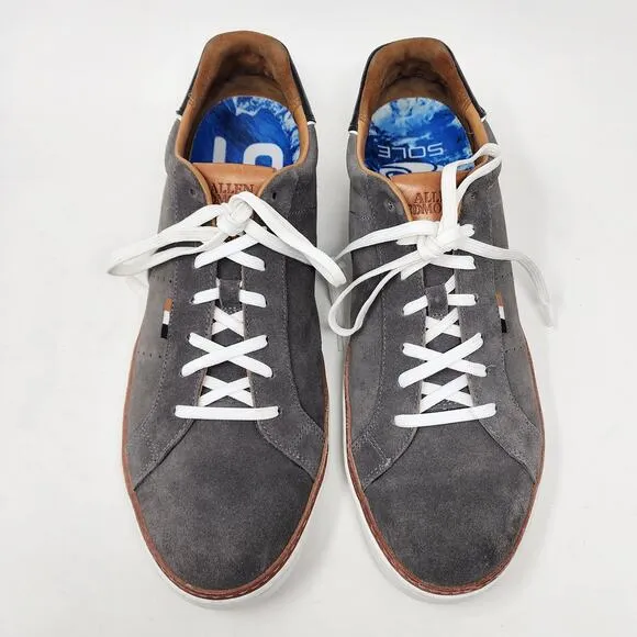 Allen Edmonds Sneakers Men 11.5 D Alpha Lace-Up Low Top Grey Suede SOLE Insoles