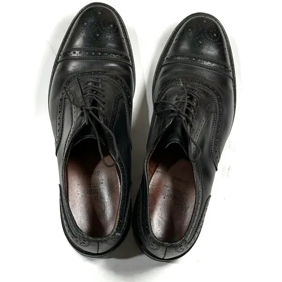 Allen Edmonds Strand Mens Shoes 9 D Black Leather Cap Toe Comfort Oxford Dress