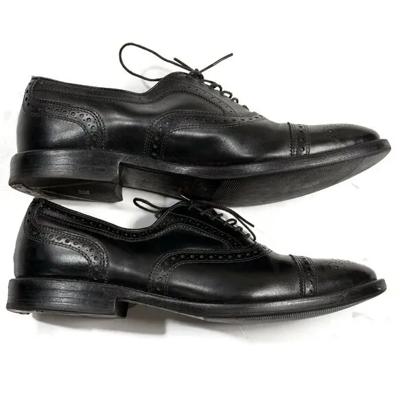 Allen Edmonds Strand Mens Shoes 9 D Black Leather Cap Toe Comfort Oxford Dress
