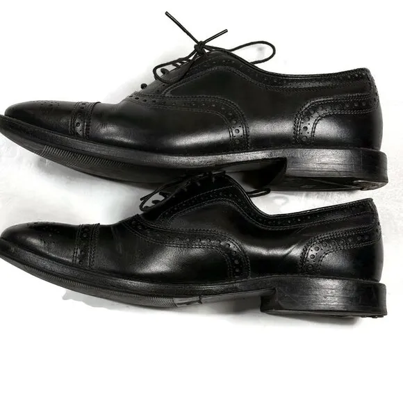 Allen Edmonds Strand Mens Shoes 9 D Black Leather Cap Toe Comfort Oxford Dress