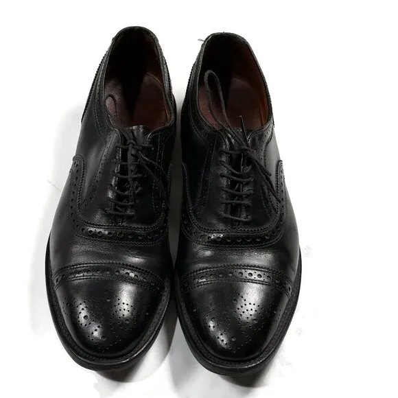 Allen Edmonds Strand Mens Shoes 9 D Black Leather Cap Toe Comfort Oxford Dress