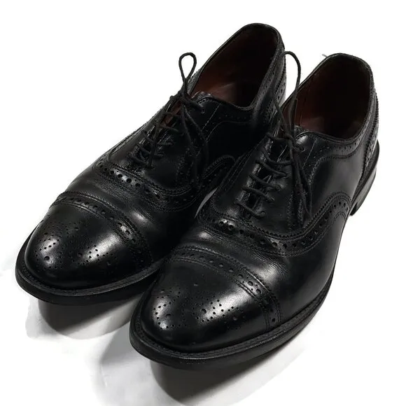 Allen Edmonds Strand Mens Shoes 9 D Black Leather Cap Toe Comfort Oxford Dress