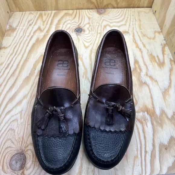 Allen Edmunds Loafers Nashua Men's Shoes 11.5 D Black Brown Tassel Slip On Grad