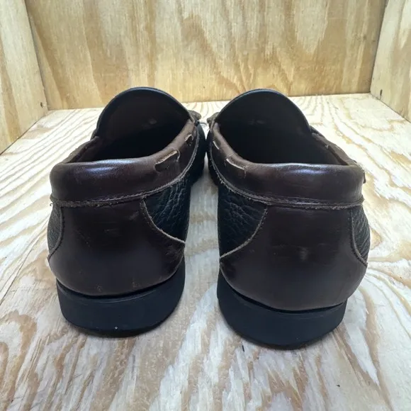 Allen Edmunds Loafers Nashua Men's Shoes 11.5 D Black Brown Tassel Slip On Grad