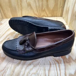 Allen Edmunds Loafers Nashua Men's Shoes 11.5 D Black Brown Tassel Slip On Grad
