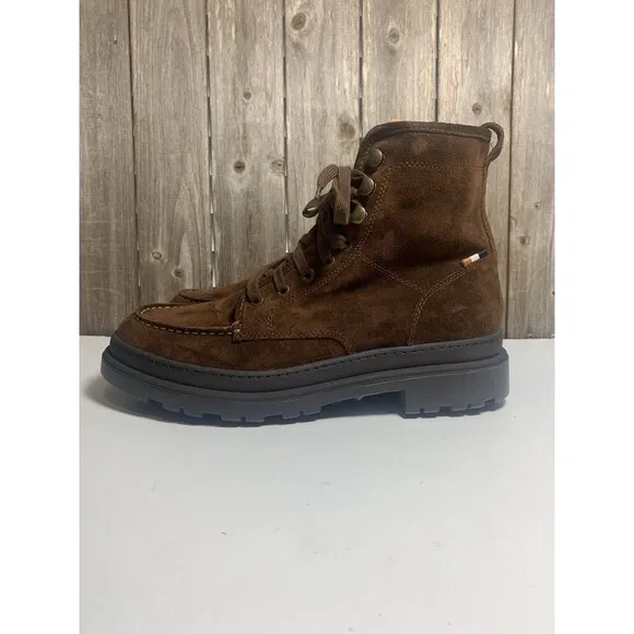 Allen Edmunds Sawyer Lace-up Weatherproof Boot Brown Suede Mens Shoe Size 10 D