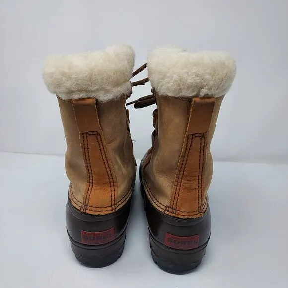 Alpine Sorel Brown &amp; Tan Leather Outdoor Boots Size 7