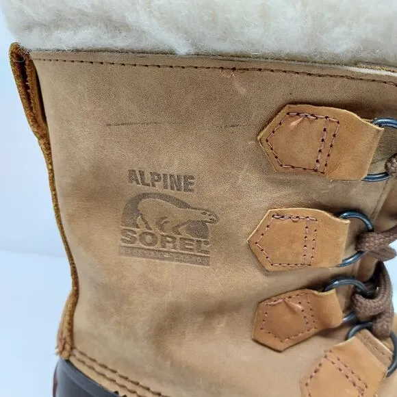 Alpine Sorel Brown &amp; Tan Leather Outdoor Boots Size 7