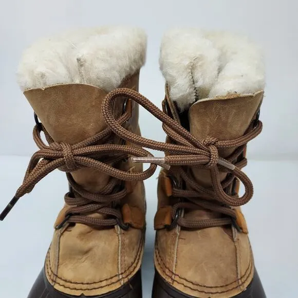 Alpine Sorel Brown &amp; Tan Leather Outdoor Boots Size 7