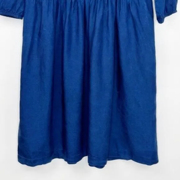 Amour Vert Tencel V-Neck Midi Dress Blue Size Extra Small