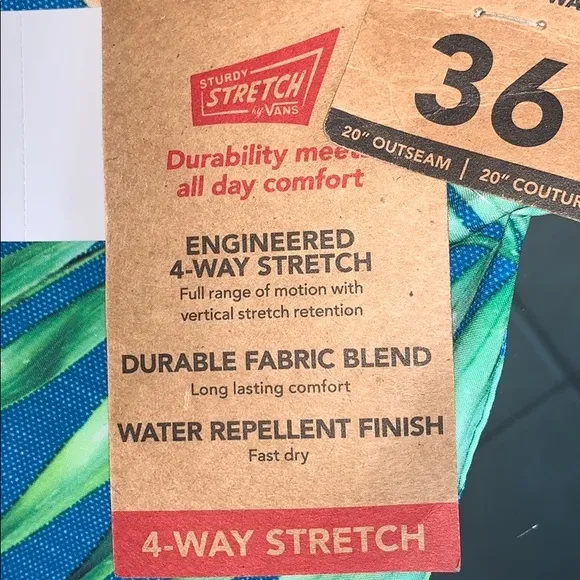&gt;💙ERA BOARD SHORT PALM GREEN LEAVES SWIM SHORTS POOL BEACH 🏖 BRAND NEW VANS