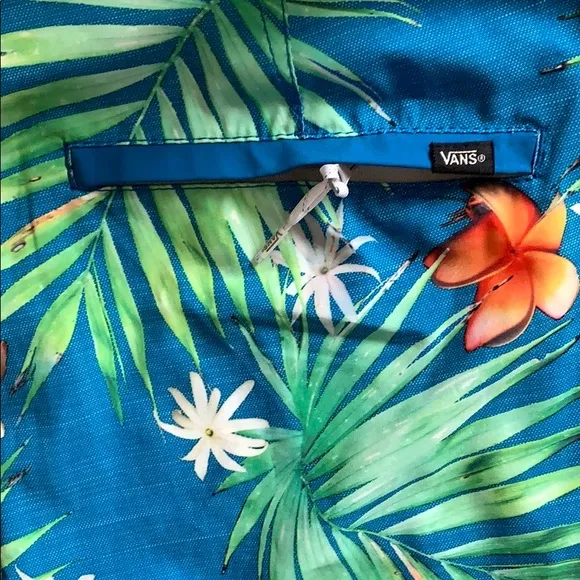 &gt;💙ERA BOARD SHORT PALM GREEN LEAVES SWIM SHORTS POOL BEACH 🏖 BRAND NEW VANS
