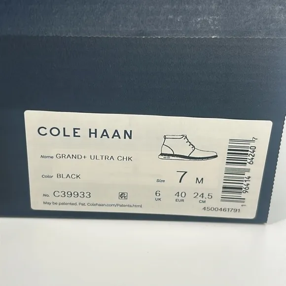 &quot;NEW&quot; Cole Haan Grand ‎ Ultra Men's Leather Black Chukka Boots- Size 7
