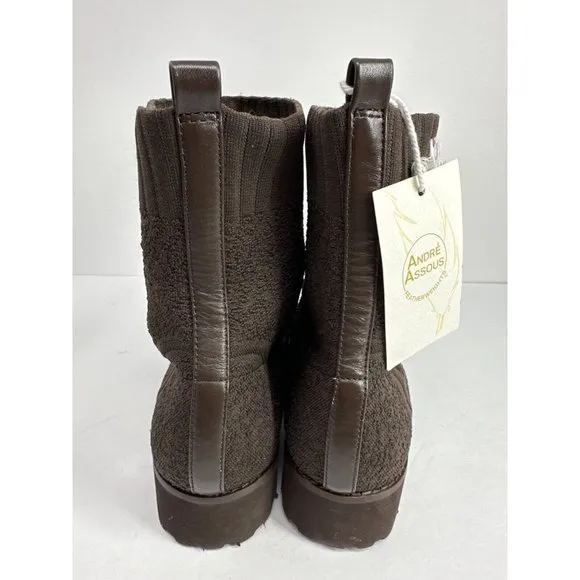 Andre Assous Womens 9 Pisces Featherweight Brown Sock Boots NEW $104 Retail