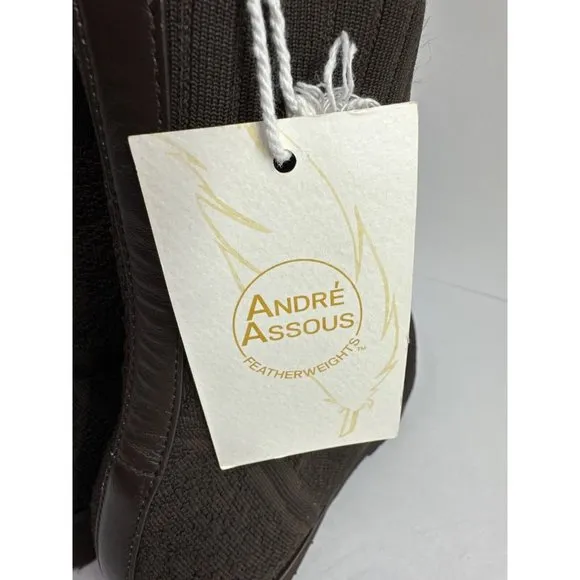 Andre Assous Womens 9 Pisces Featherweight Brown Sock Boots NEW $104 Retail