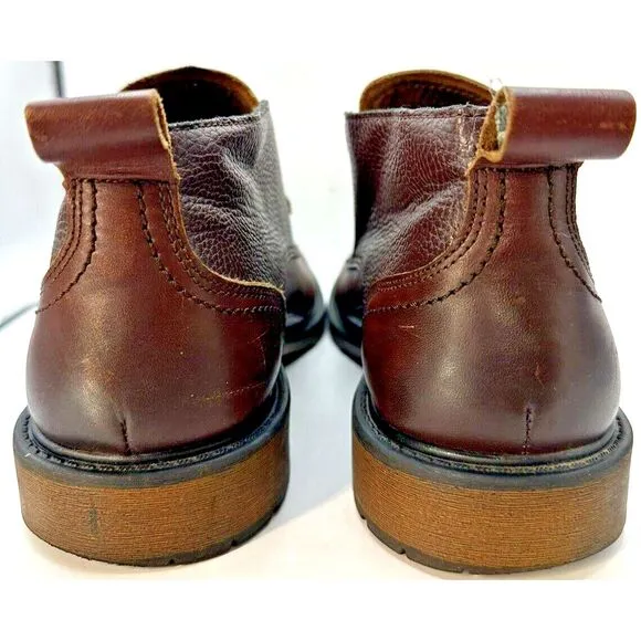 Andrew Marc Mens Dorchester Chukka Men's 8.5  Brown Leather Lace Up Boots Foam