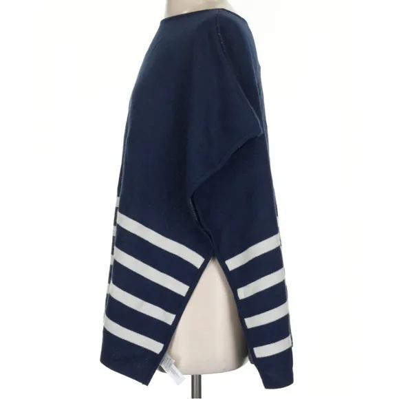 Ann Taylor LOFT Navy and White Striped Women's Poncho