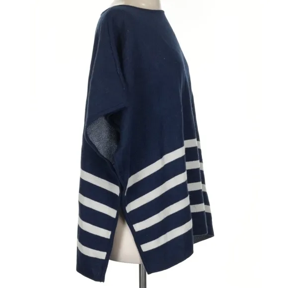 Ann Taylor LOFT Navy and White Striped Women's Poncho