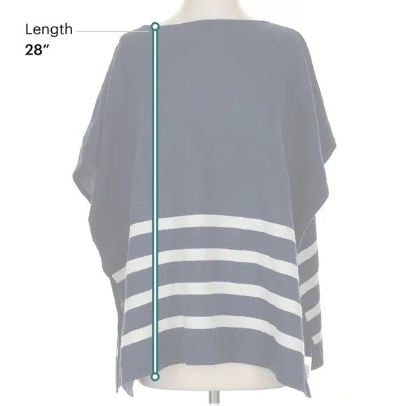 Ann Taylor LOFT Navy and White Striped Women's Poncho