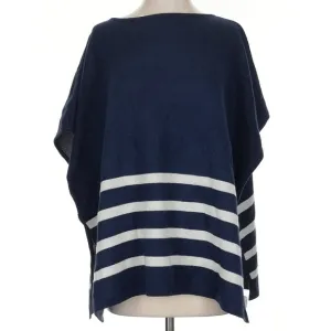 Ann Taylor LOFT Navy and White Striped Women's Poncho