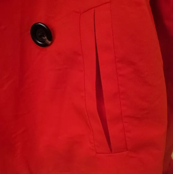 Ann Taylor Orange Cotton Double-Breasted Coat Jacket