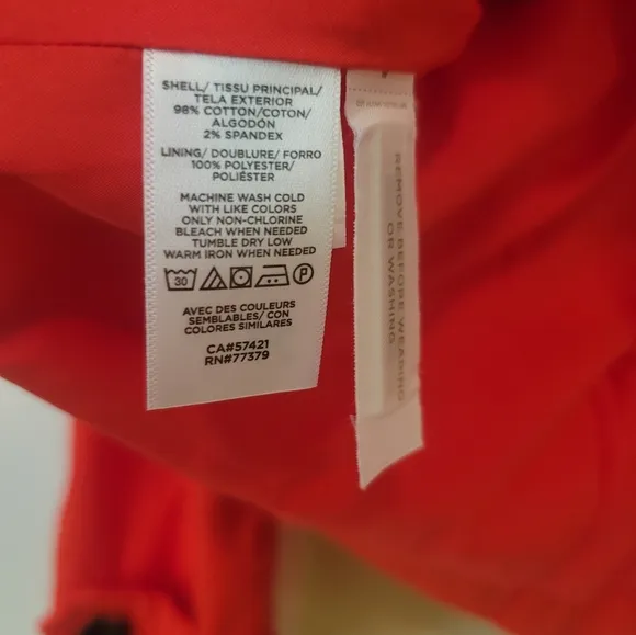 Ann Taylor Orange Cotton Double-Breasted Coat Jacket