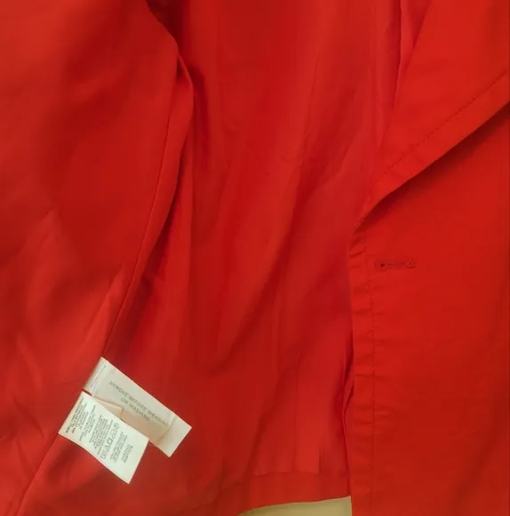 Ann Taylor Orange Cotton Double-Breasted Coat Jacket