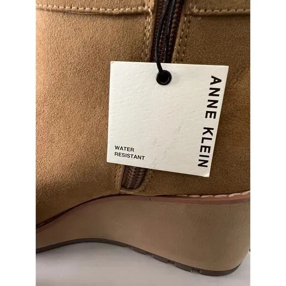 Anne Klein Women's Pamela Faux Suede Studded Water Resistant Ankle Boots Size 5