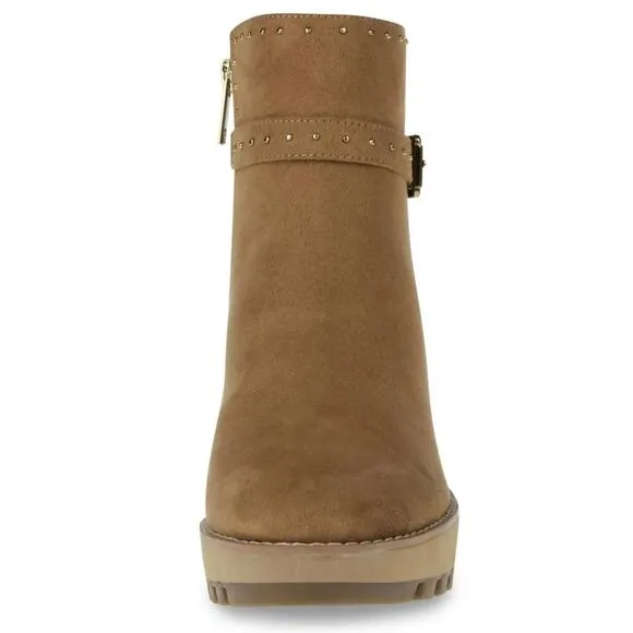 Anne Klein Women's Pamela Faux Suede Studded Water Resistant Ankle Boots Size 5
