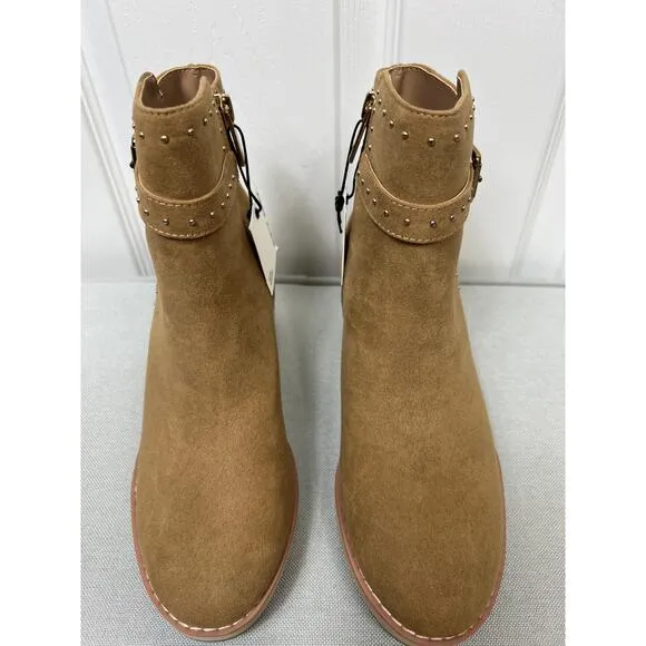Anne Klein Women's Pamela Faux Suede Studded Water Resistant Ankle Boots Size 5