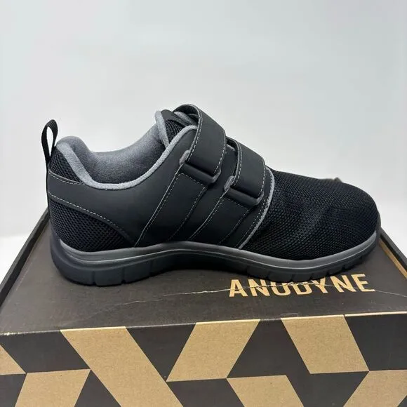 Anodyne Shoes Mens 8.5 Wide Black No. 74 Sport Double Depth Hook‎ &amp; Loop Closure