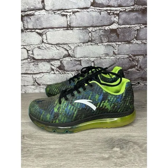 Anta Green Blue Synthetic Lace Up Gym Basketball Shoes Men’s Sz 42.5EU/9M US