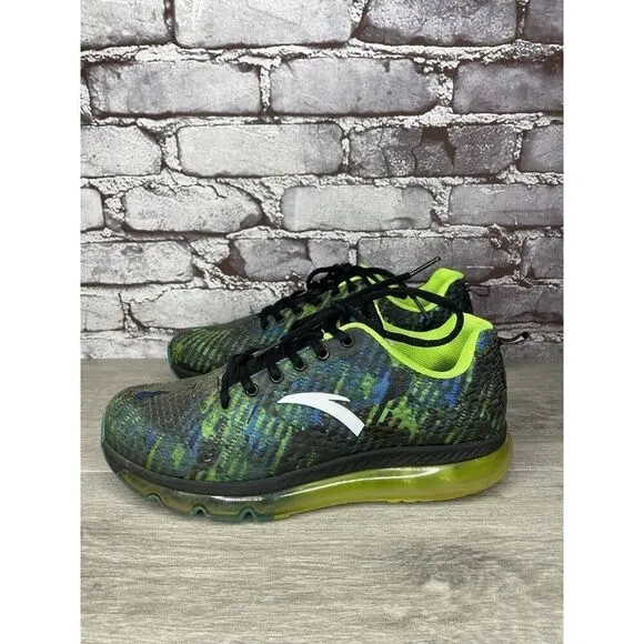 Anta Green Blue Synthetic Lace Up Gym Basketball Shoes Men’s Sz 42.5EU/9M US