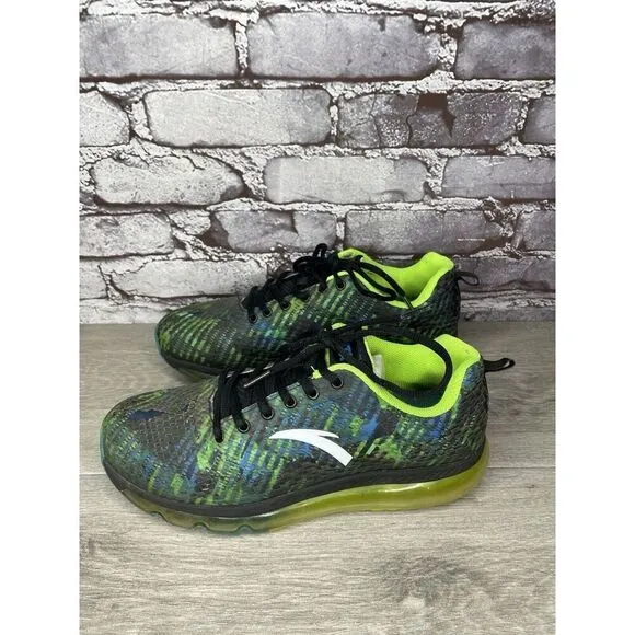 Anta Green Blue Synthetic Lace Up Gym Basketball Shoes Men’s Sz 42.5EU/9M US