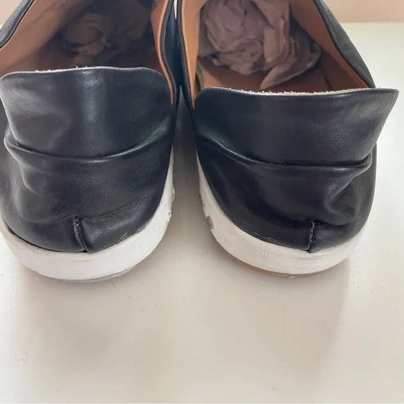 Anthropologie Beek Jay Black Leather Slip-On Loafer Sneaker Comfort Shoes 9