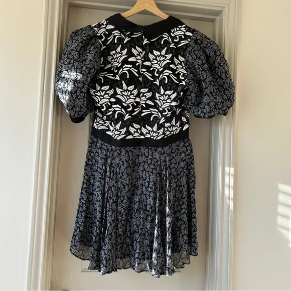 Anthropologie Black &amp; White Embroidered Dress - Size 14 - NWT