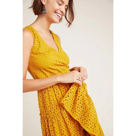 Anthropologie Nuri Eyelet Wrap Dress