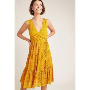 Anthropologie Nuri Eyelet Wrap Dress
