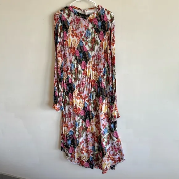 ANTHROPOLOGIE SHARA PLEATED MIDI DRESS