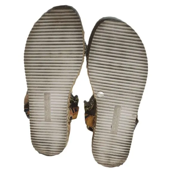 Antonio Milani Marienna Espadrille banded sandals Women's size 9M rhinestones
