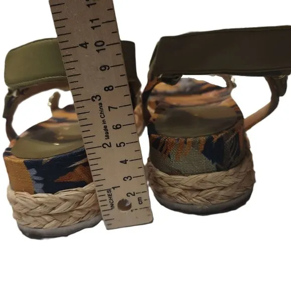 Antonio Milani Marienna Espadrille banded sandals Women's size 9M rhinestones