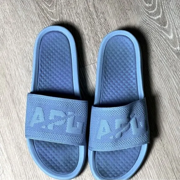 APL ATHLETIC PROPULSION LABS Techloom Slides Knit Blue Beach Shower Sandal 12