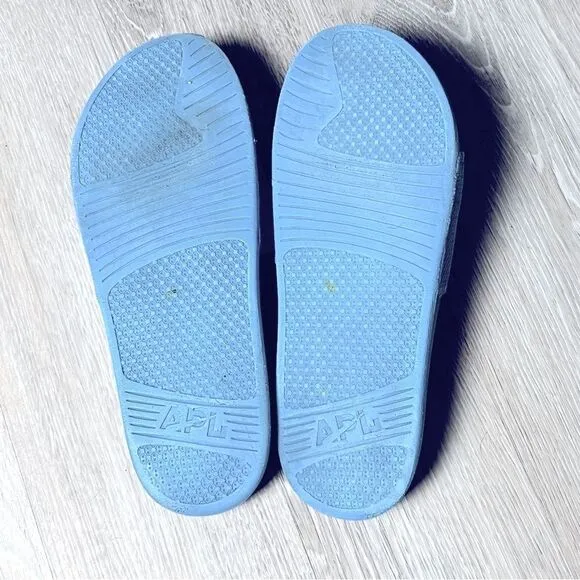 APL ATHLETIC PROPULSION LABS Techloom Slides Knit Blue Beach Shower Sandal 12