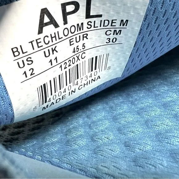 APL ATHLETIC PROPULSION LABS Techloom Slides Knit Blue Beach Shower Sandal 12